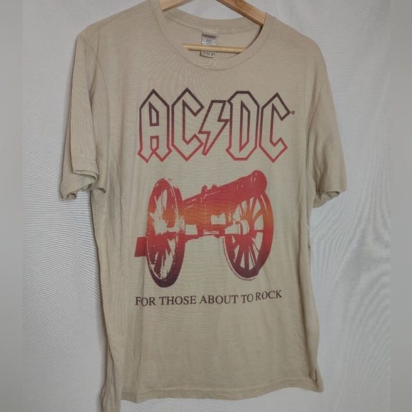 Anthill Rockwear ACDC Shirt Graphic Tee Cream Ombre Orange 2005 Unisex Rock - Picture 4 of 7